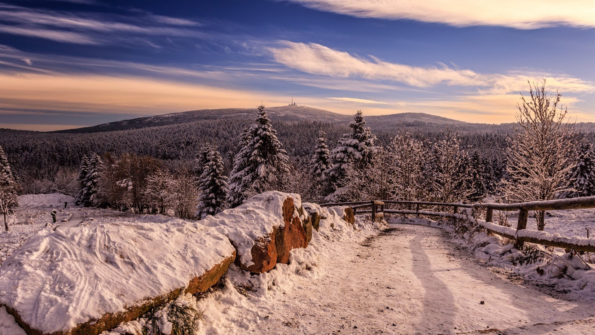 Das Foto zeigt eine verschneite Winterlandschaft im Harz.